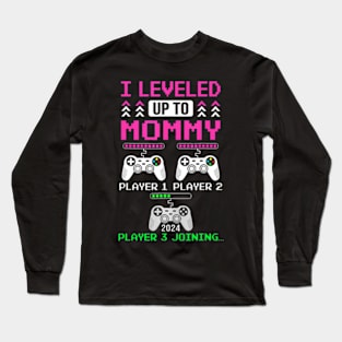 Leveled Up To Mommy Again Gamer Mom Est 2024 Long Sleeve T-Shirt